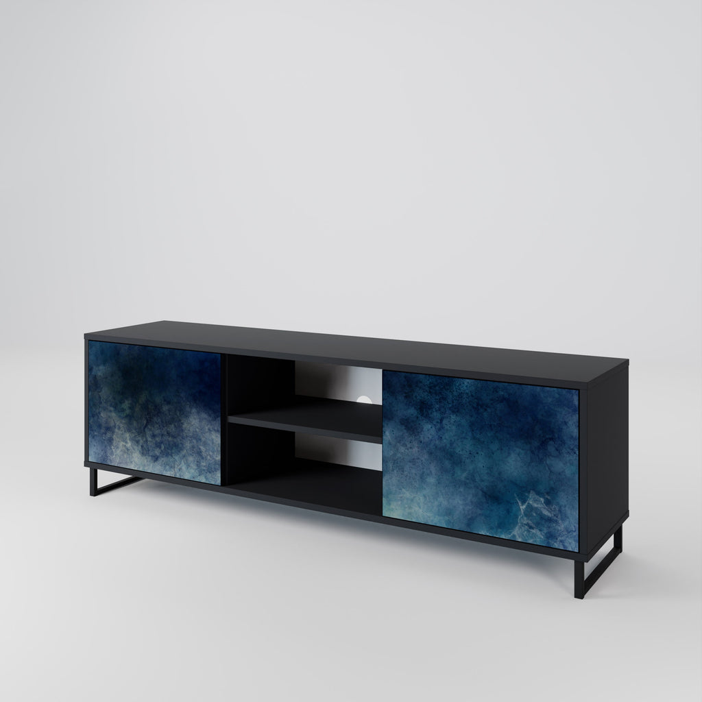 CELESTIAL FALL 2-Door TV Stand in Black Finish