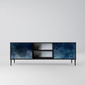 CELESTIAL FALL 2-Door TV Stand in Black Finish
