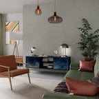 CELESTIAL FALL 2-Door TV Stand in Black Finish