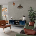 CELESTIAL FALL 2-Door TV Stand in Black Finish