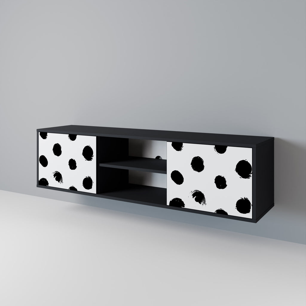 SLIPPING MINUTES 2-Door TV Stand in Black Finish