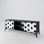 SLIPPING MINUTES 2-Door TV Stand in Black Finish