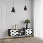 SLIPPING MINUTES 2-Door TV Stand in Black Finish