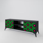 FUNKY SPOTS 2-Door TV Stand in Black Finish