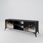 MARBLE OF TOMMORROW 2-Door TV Stand in Black Finish