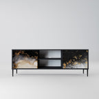 MARBLE OF TOMMORROW 2-Door TV Stand in Black Finish
