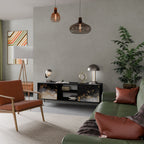 MARBLE OF TOMMORROW 2-Door TV Stand in Black Finish