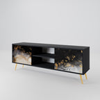 MARBLE OF TOMMORROW 2-Door TV Stand in Black Finish