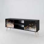 MARBLE OF TOMMORROW 2-Door TV Stand in Black Finish