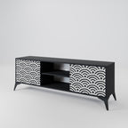 GLOOMY HOST 2-Door TV Stand in Black Finish