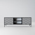 GLOOMY HOST 2-Door TV Stand in Black Finish