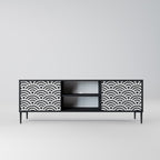GLOOMY HOST 2-Door TV Stand in Black Finish