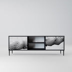 MONOCHROME MIRAGE 2-Door TV Stand in Black Finish