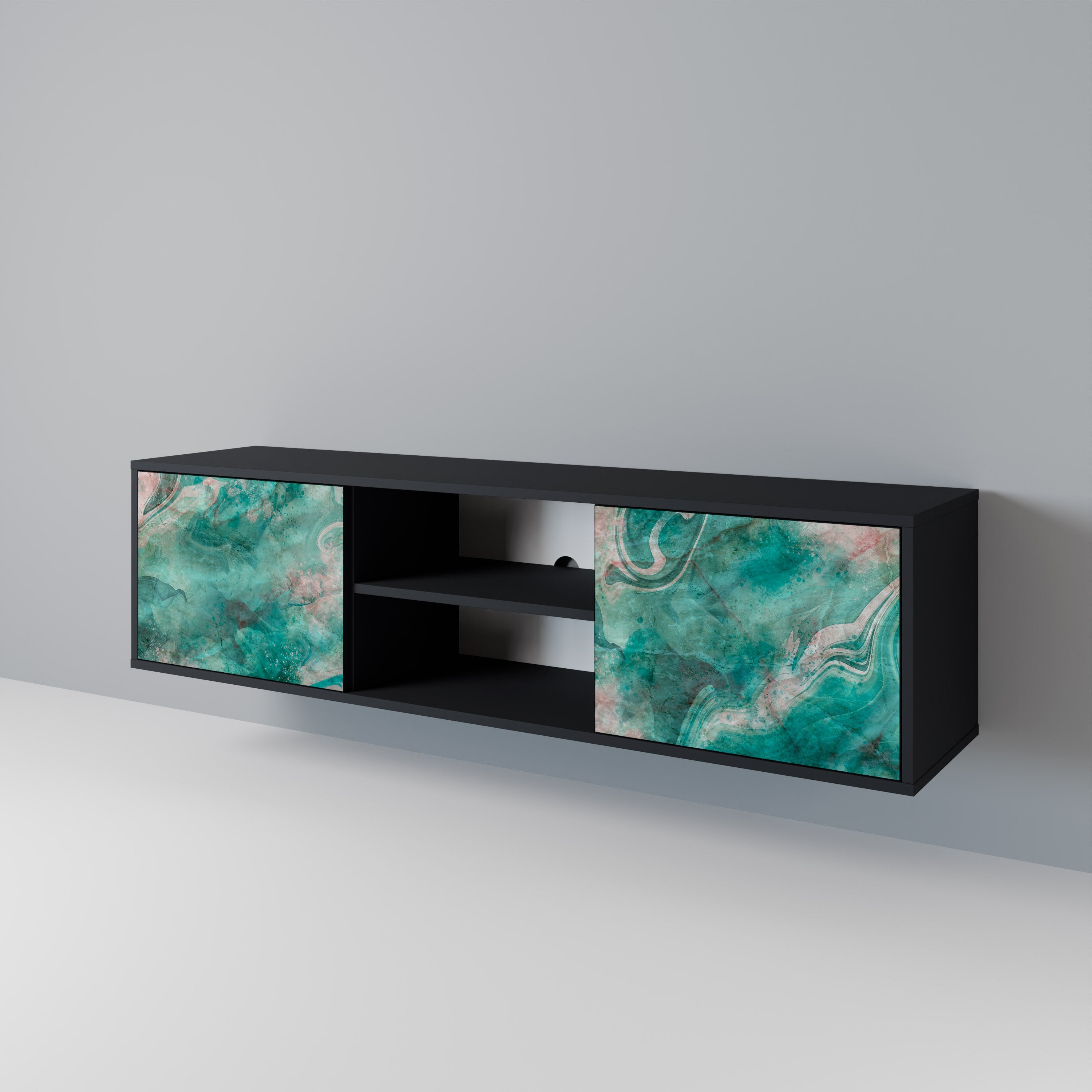ABSTRACT ALCHEMY 2-türiger TV-Ständer in Schwarz