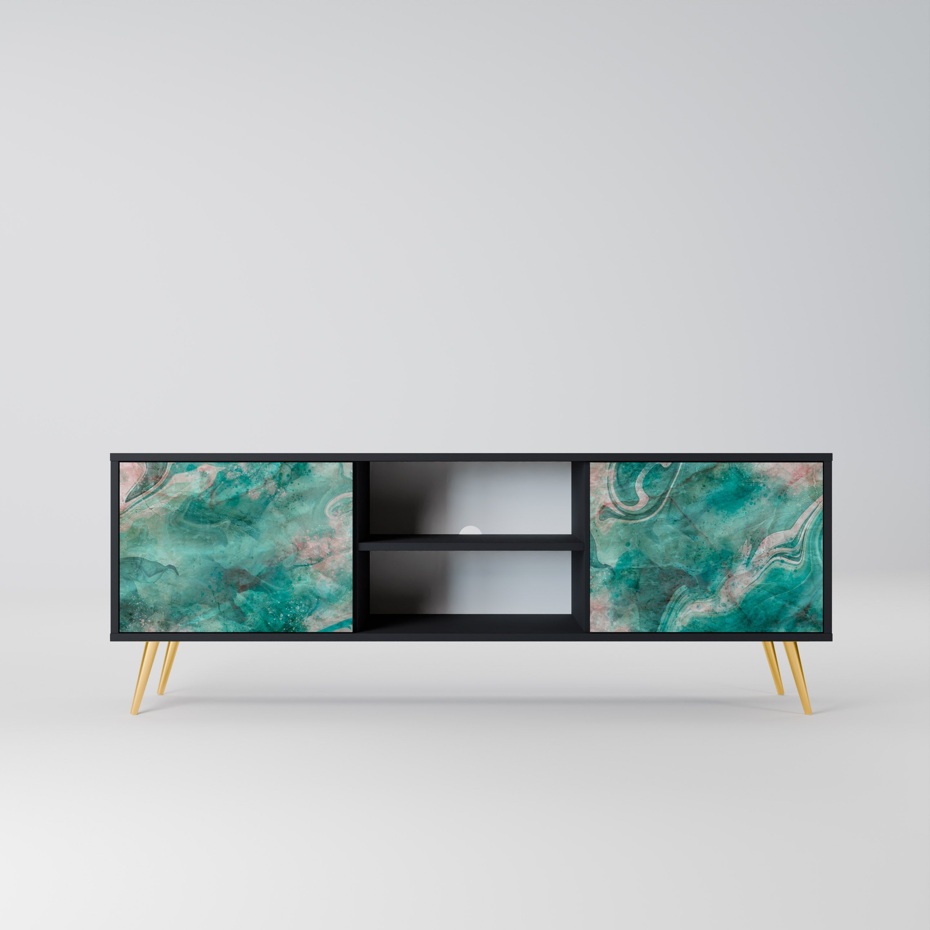 ABSTRACT ALCHEMY 2-türiger TV-Ständer in Schwarz