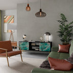 ABSTRACT ALCHEMY TV-Lowboard mit 2 Türen in Schwarz