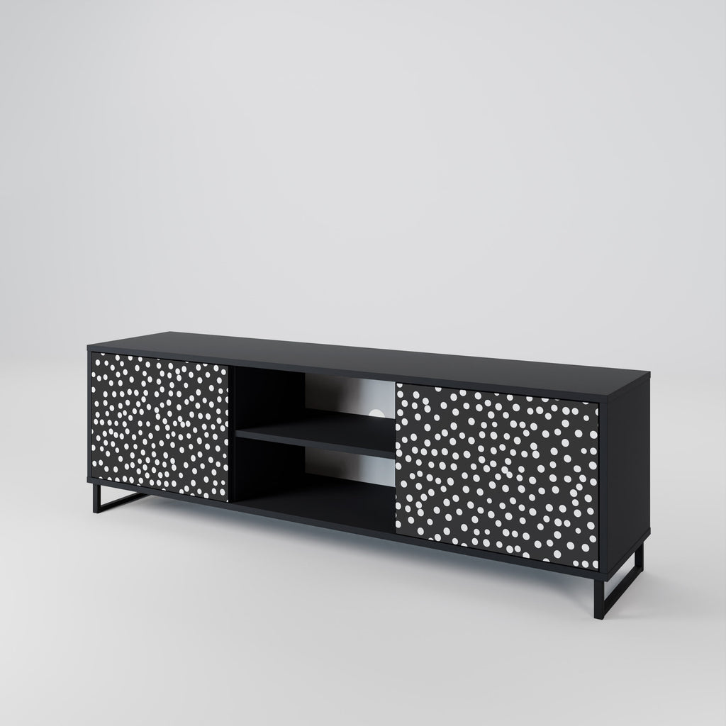 BLINDING LIGHTS 2-Door TV Stand in Black Finish