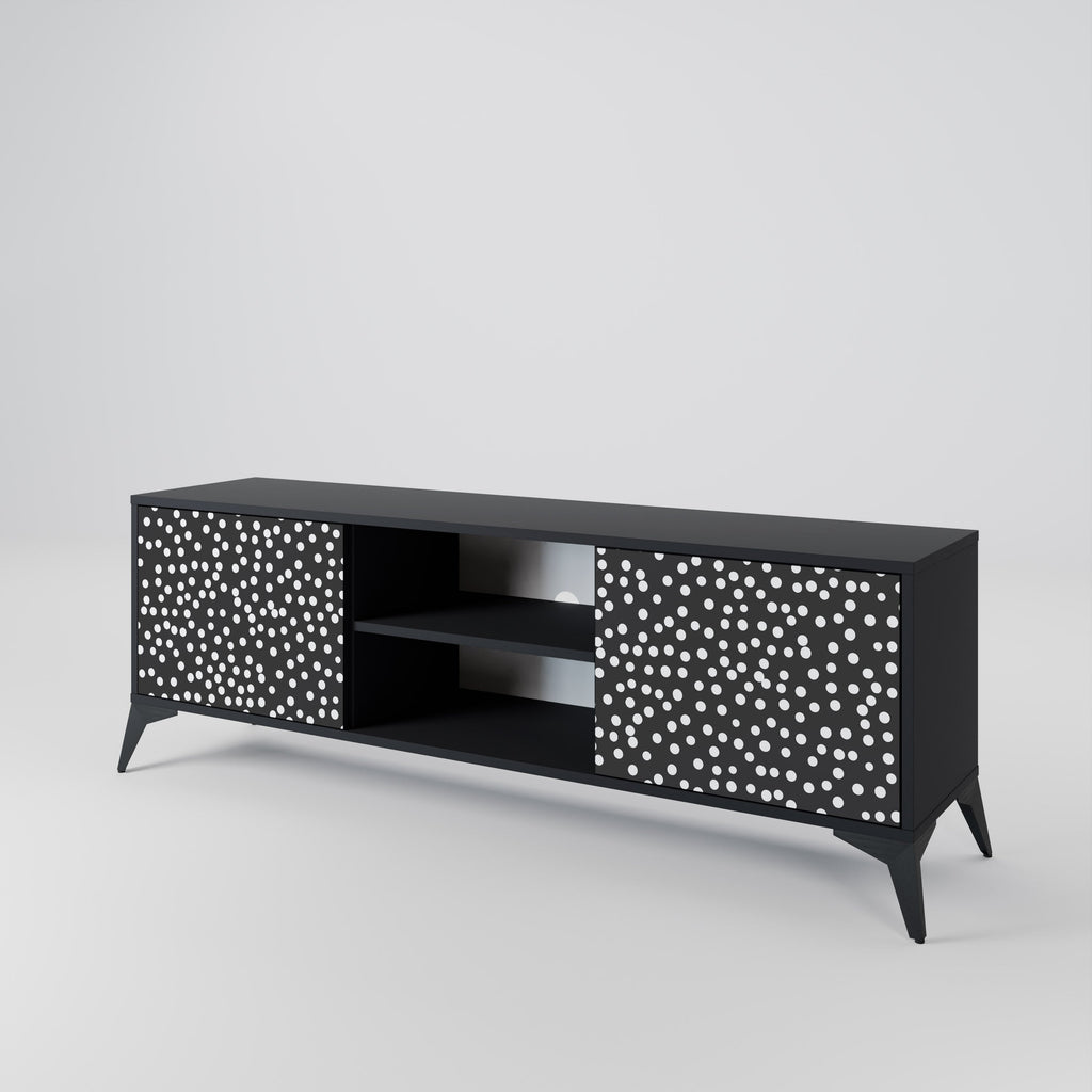 BLINDING LIGHTS 2-Door TV Stand in Black Finish