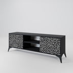 BLINDING LIGHTS 2-Door TV Stand in Black Finish