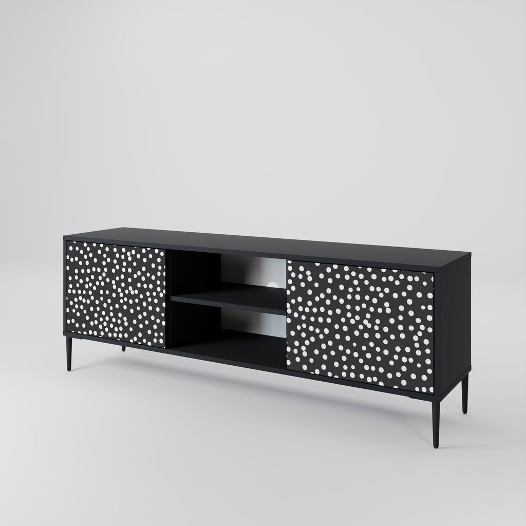 BLINDING LIGHTS 2-Door TV Stand in Black Finish
