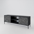 BLINDING LIGHTS 2-Door TV Stand in Black Finish