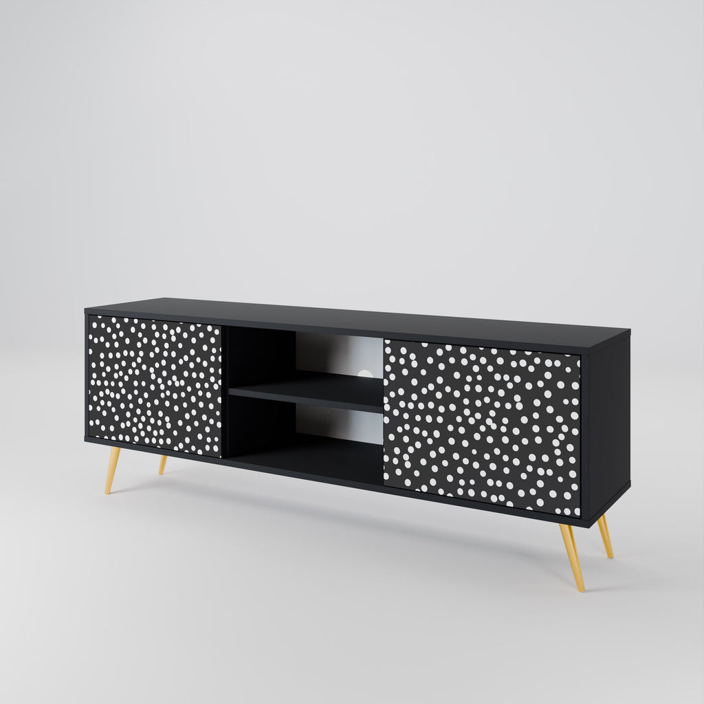 BLINDING LIGHTS 2-Door TV Stand in Black Finish