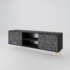 BLINDING LIGHTS 2-Door TV Stand in Black Finish