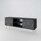 BLINDING LIGHTS 2-Door TV Stand in Black Finish