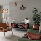 NEVERENDING BLOOM TV-Lowboard mit 2 Türen in Schwarz