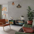 BLOOMING WATERS TV-Lowboard mit 2 Türen in Schwarz