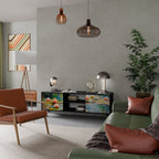 BLOOMING WATERS TV-Lowboard mit 2 Türen in Schwarz