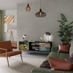 BLOOMING WATERS TV-Lowboard mit 2 Türen in Schwarz