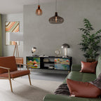 BLOOMING WATERS TV-Lowboard mit 2 Türen in Schwarz