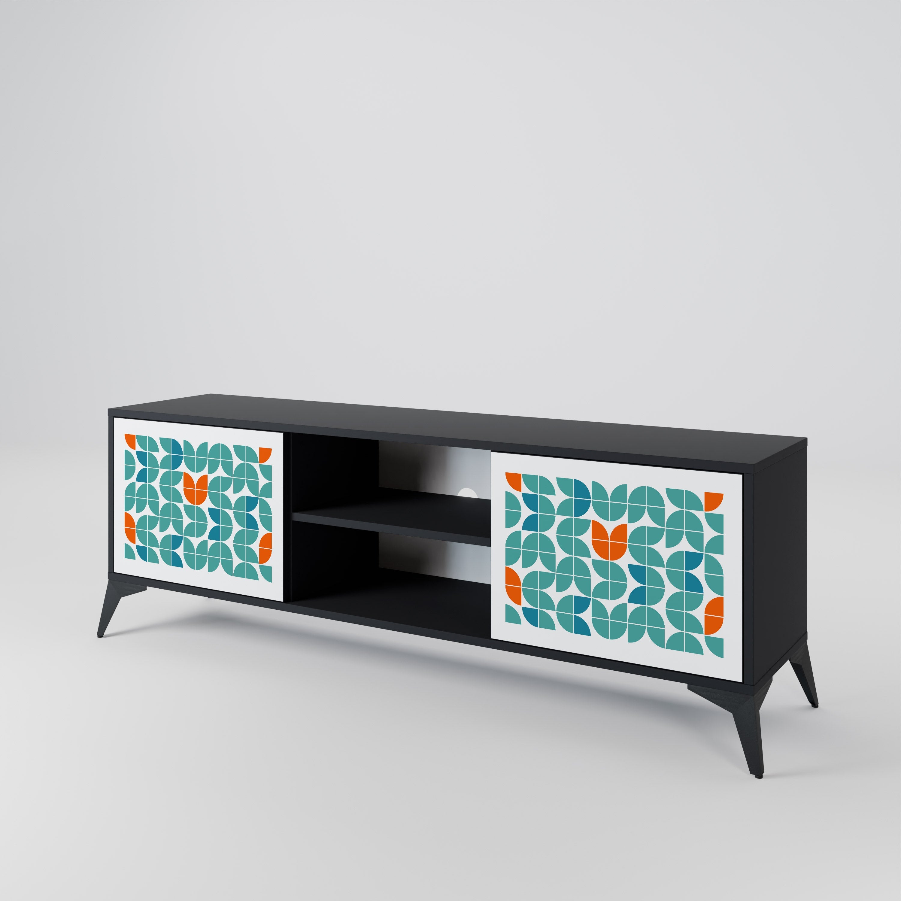 BE THE CHANGE 2-Door TV Stand in Black Finish