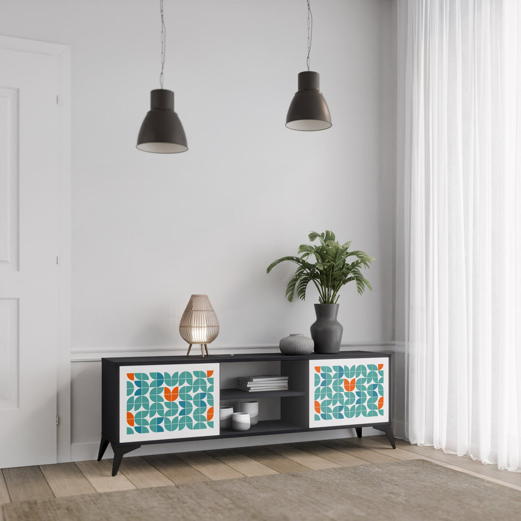 BE THE CHANGE 2-Door TV Stand in Black Finish