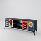 SCANDIC FLOWERET 2-Door TV Stand in Black Finish