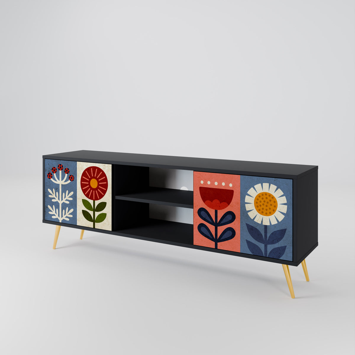 SCANDIC FLOWERET 2-Door TV Cabinet