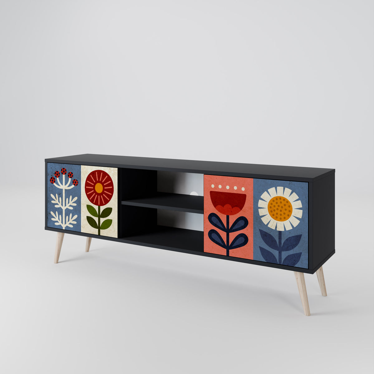 SCANDIC FLOWERET 2-Door TV Cabinet