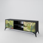 SUCCULENTS KALEIDOSCOPE 2-Door TV Stand in Black Finish