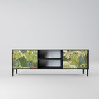 SUCCULENTS KALEIDOSCOPE 2-Door TV Stand in Black Finish