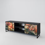 STYLISH BEAUTY 2-Door TV Stand in Black Finish