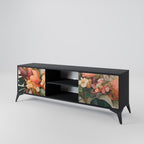 STYLISH BEAUTY 2-Door TV Stand in Black Finish