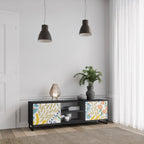 HELLO SPRING 2-Door TV Stand in Black Finish