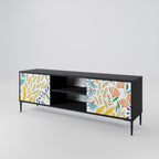 HELLO SPRING 2-Door TV Stand in Black Finish