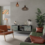 NIGHT LADY 2-Door TV Stand in Black Finish