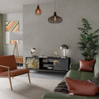 GENTLE POWER 2-Door TV Stand in Black Finish