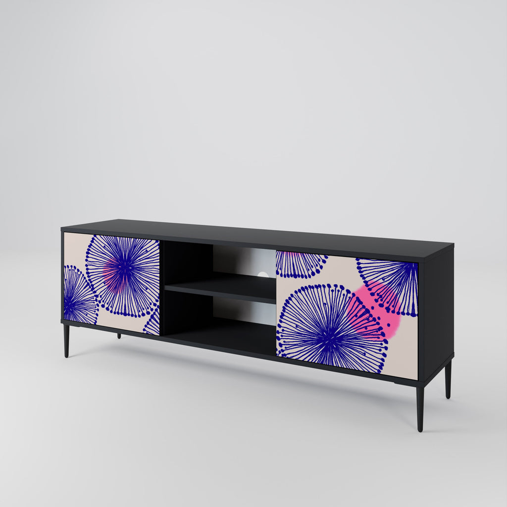 MAGIC NATURE 2-Door TV Stand in Black Finish