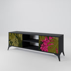 TROPICAL BEAUTY 2-Door TV Stand in Black Finish
