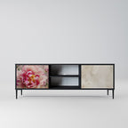 PEONY WHISPER 2-Door TV Stand in Black Finish
