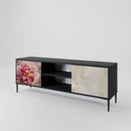PEONY WHISPER 2-Door TV Stand in Black Finish